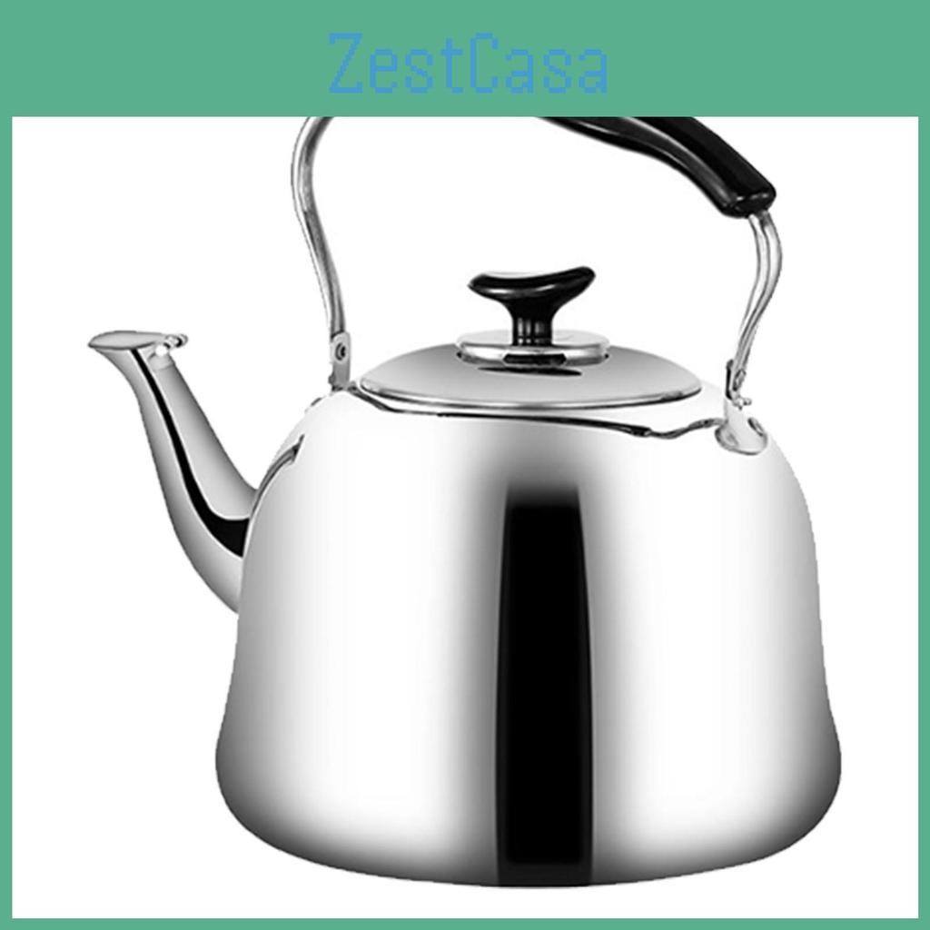 Steel Stainless Boiling Kettle Whistling Audible Alarm Large Opening Stovetop Teapot With Tea
