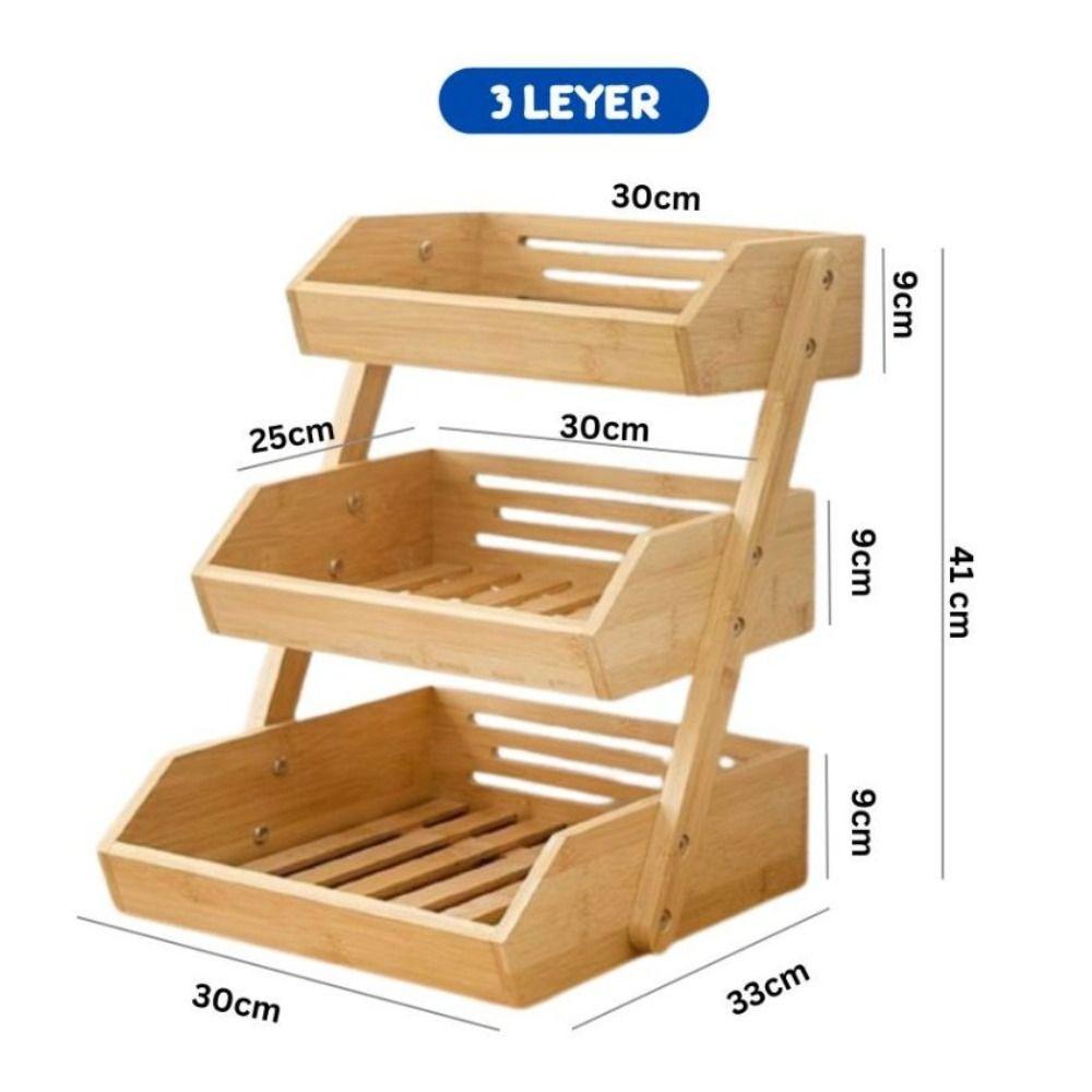 2/3 Tier Fruit Basket Large Capacity Multifunctional Desktop Snack Storage Shelf Removable Food Container
