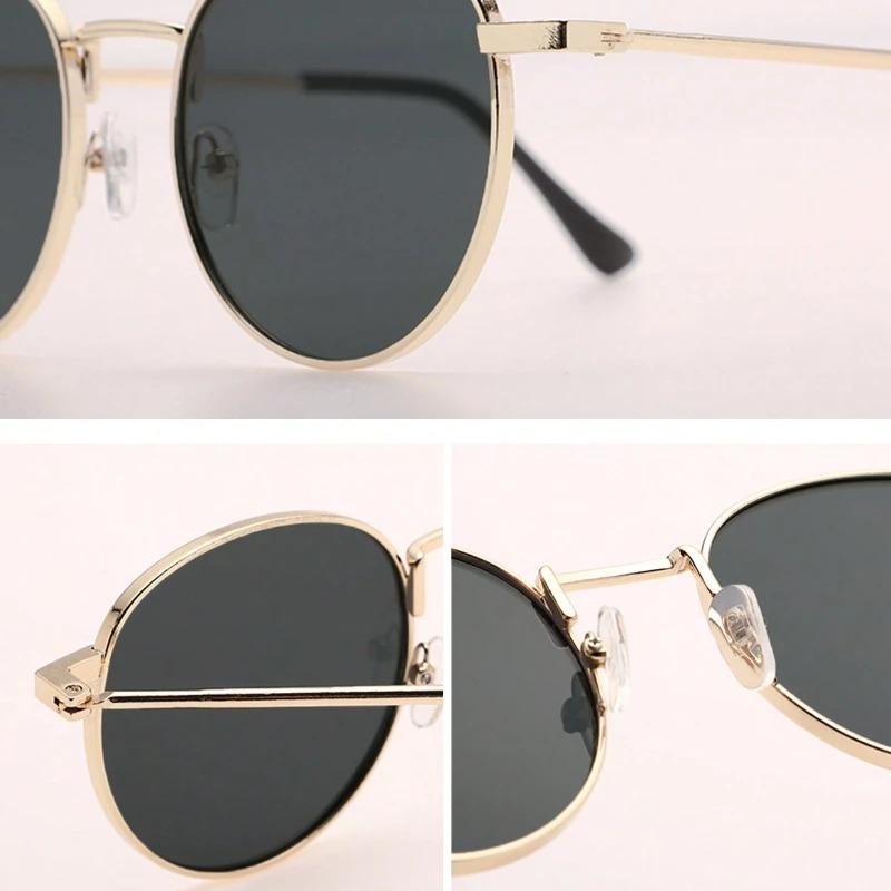 Unisex Classic Vintage Round Metal Frame Men Fashion Glasses For Eye Protection Women Outdoor Driving Travel Street-Po Shades