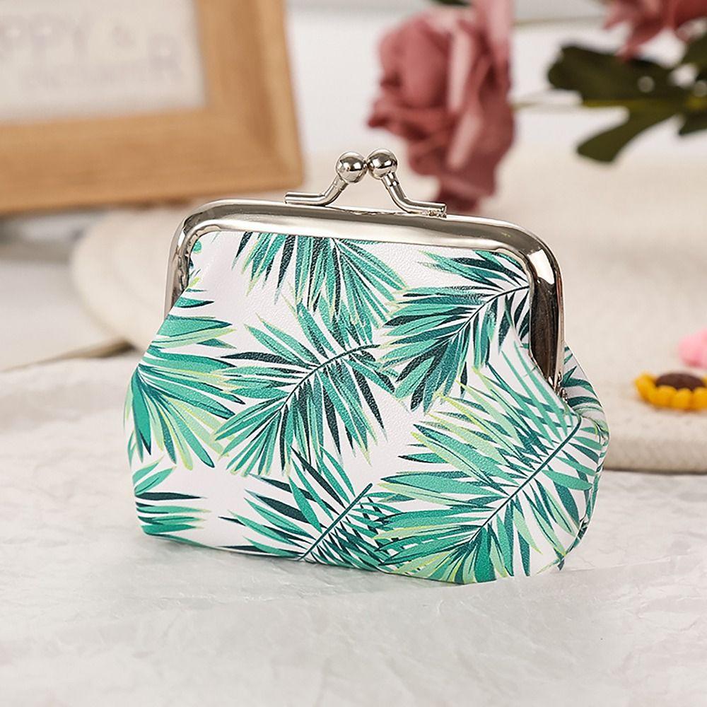 Vintage Floral Coin Purse Ethnic Style Iron Mouth Clip Change Money Organizers PU Cash Pouch Gift Bag
