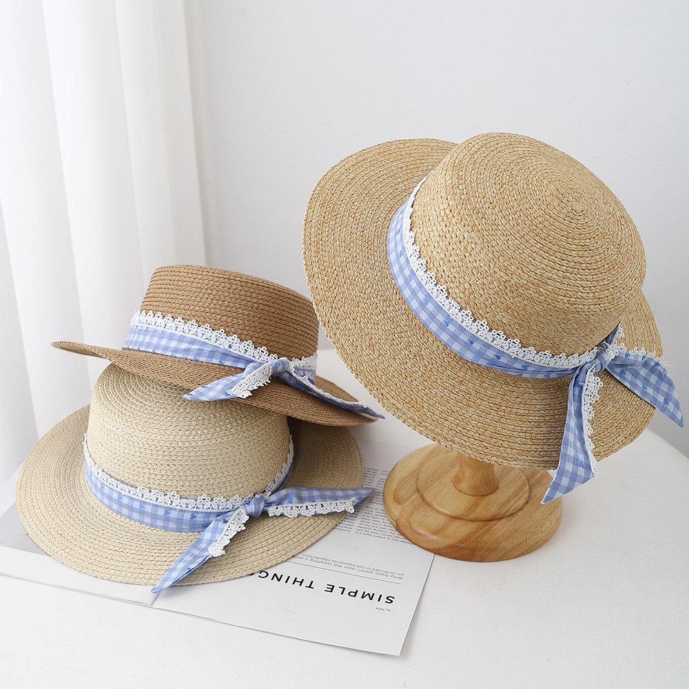 Summer Sun Hat Women Flat Top Sunscreen Bucket Hat Lady Bow Travel Holiday Beach Accessories New Outdoor Casual Sunhat