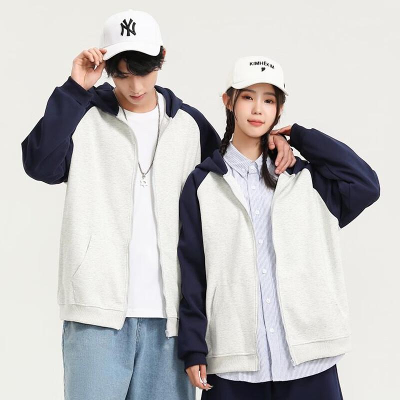 

Настраиваемый свитшот на молнии реглан в американском стиле с цветовыми блоками XL