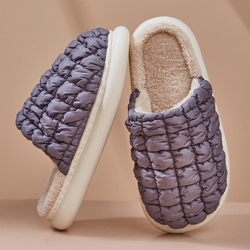 New autumn and winter cotton slippers warm women's waterproof couple indoor velvet slippers home