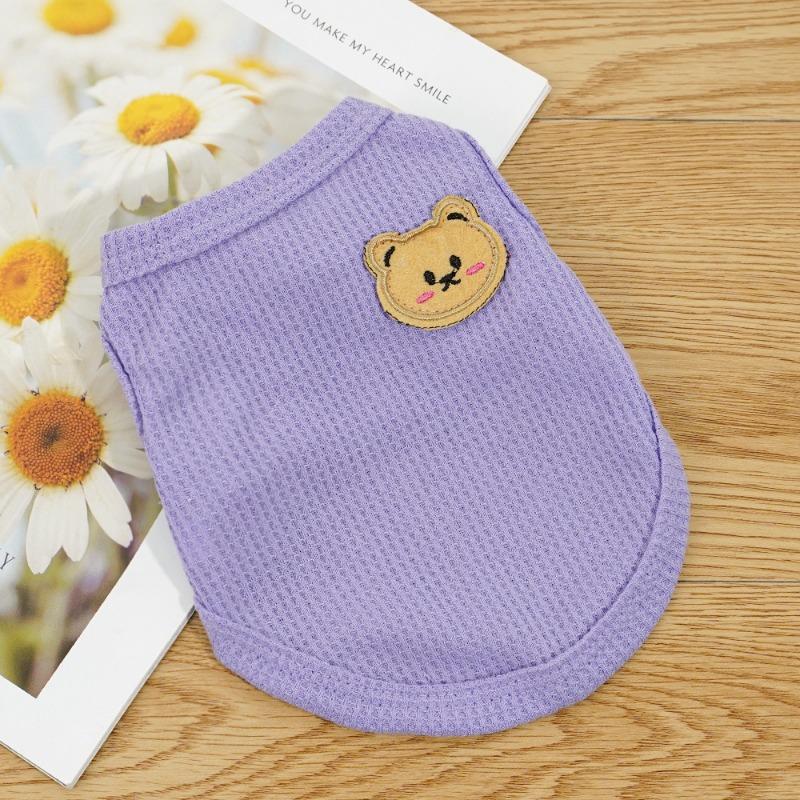 Summer New Pet Clothing Waffle Bear Vest Small and Medium Dog Clothes