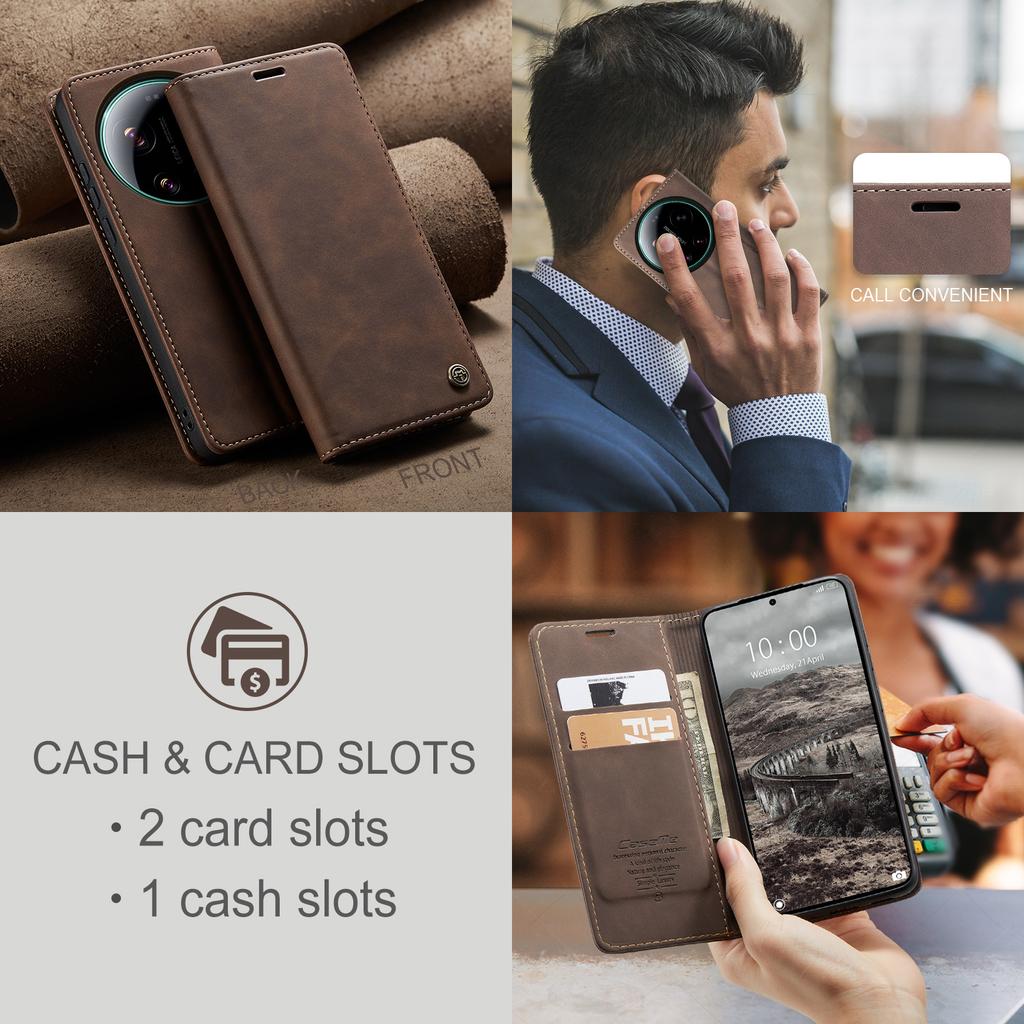 CaseMe Luxus Retro Magnetischer Flip PU Leder Handyhülle für Xiaomi 17 17Ultra Brieftaschenabdeckung Handy Hülle Für Xiaomi 17 Ultra