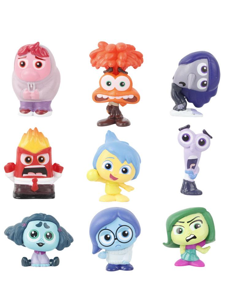 9PCS Mini Inside Out 2 Action Figure Toy Cartoon Movie Joy Anxiety Anger Sadness Disgust Fear Model Doll Figurines Kids Gift