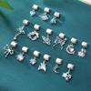 Dreamy Blue Color Moon Star Butterfly Heart Eye Shell Bow Pendant Italian Charm Link Stainless Steel Fit 9MM Bracelet DIY Making