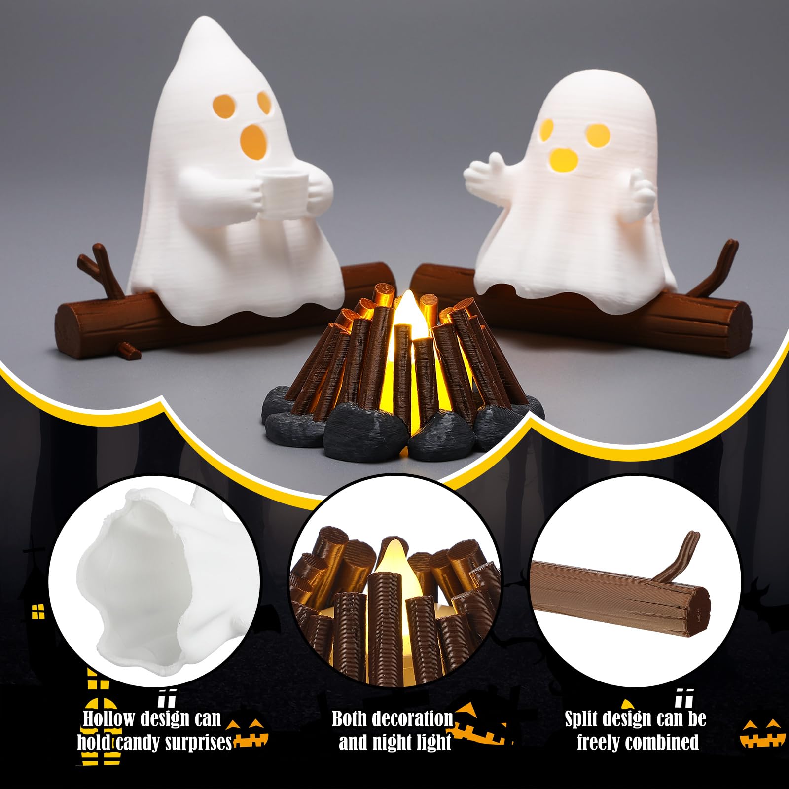 

Halloween Bonfire Night Light SSimulation Night Light Ornaments One Size