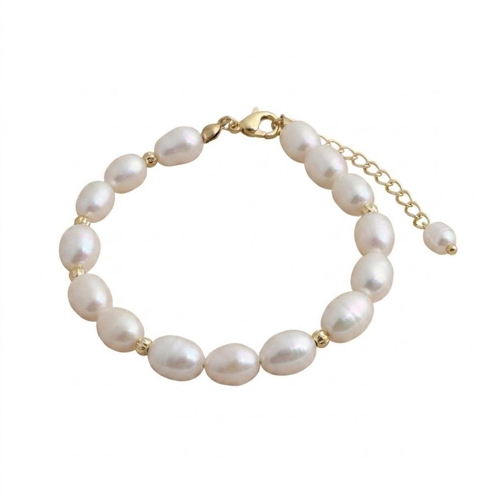 Baroque Pearls Freshwater Pearl Bracelets Adjustable Chain Beaded Strand Bracelets Women