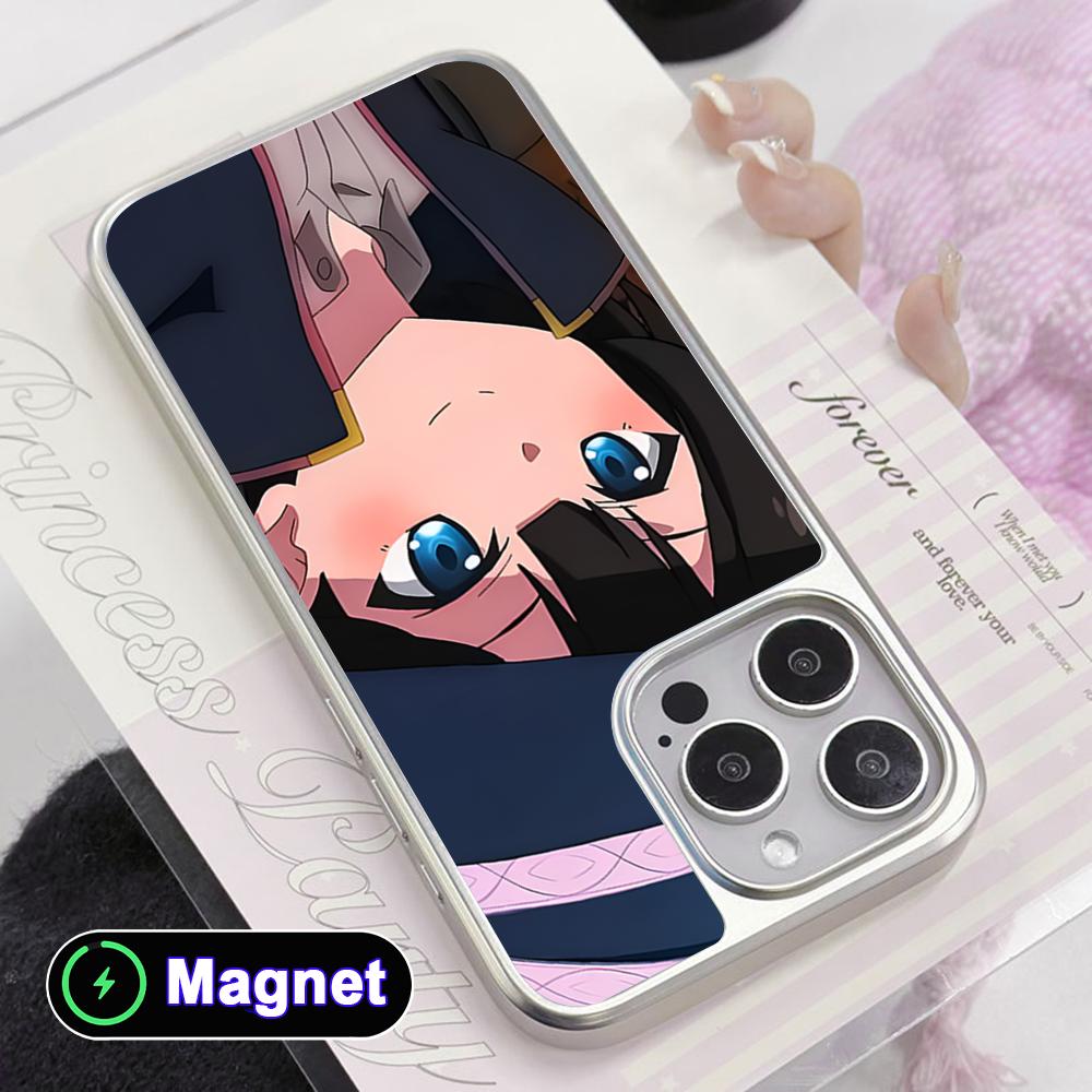 Wandering Witch Saya Phone Case for iPhone 17 16 15 14 13 12 11 Air Pro Max Plus Electroplated Silver Magsafe Cover