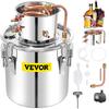 Alcohol Still, 50L Stainless Steel Water Alcohol Distiller W/ Condenser, 13.2Gal Wine Making Boiler W/ Copper Tube, Home Brewing Kit W/ Built-in