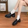 2025 Spring Festival new platform loafers for women, high-end wear, small height increase, uniform small leather shoes for women