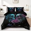 3pcs Dark Rose Skull 3D Printed Bedding Set Comfortable Duvet Cover King Queen Twin Single Size Bithday Gift Room Decoration