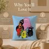 Cartoon B-BarbapapaS Cushion Cover Double-Sided Printed Pillow Cover Hypoallergenic Dust-Mite Proof
