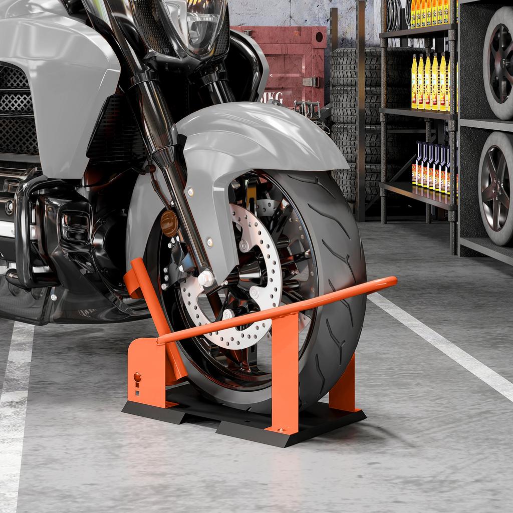 Motorradständer für 15-21", 381-533,4 mm Vorderrad, Verstellbare Motorradwippe 816,5 kg Tragkraft Orange
