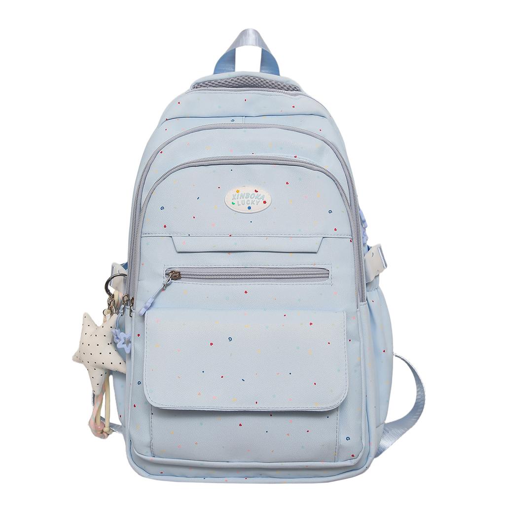 Schoolbag new polka dot high-value cute primary and secondary school backpack Korean small fresh shining girl heart travel backpack