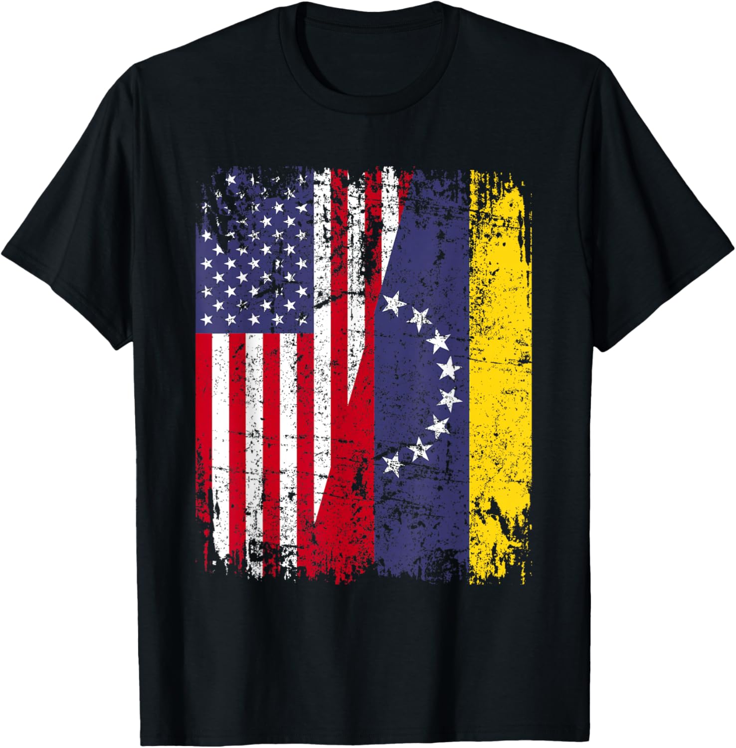 USA Venezuela Flag Distressed T-shirt XXL