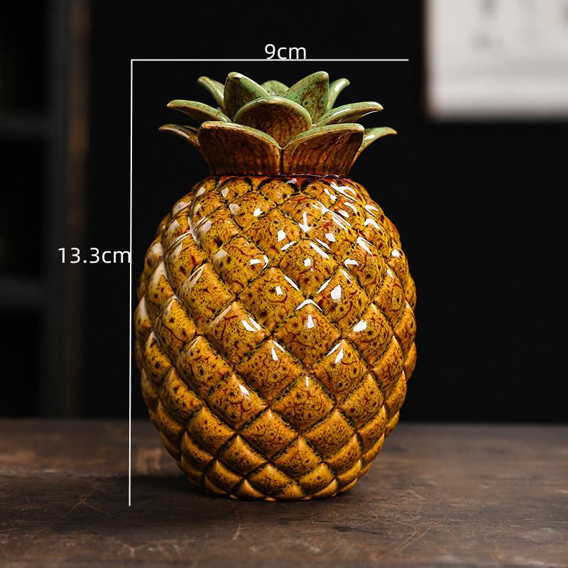 

Китайская банка для чая в виде ананаса, керамическая банка для хранения чая, креативная герметичная банка для офиса, дома, для хранения конфет, украшения для подарка другу