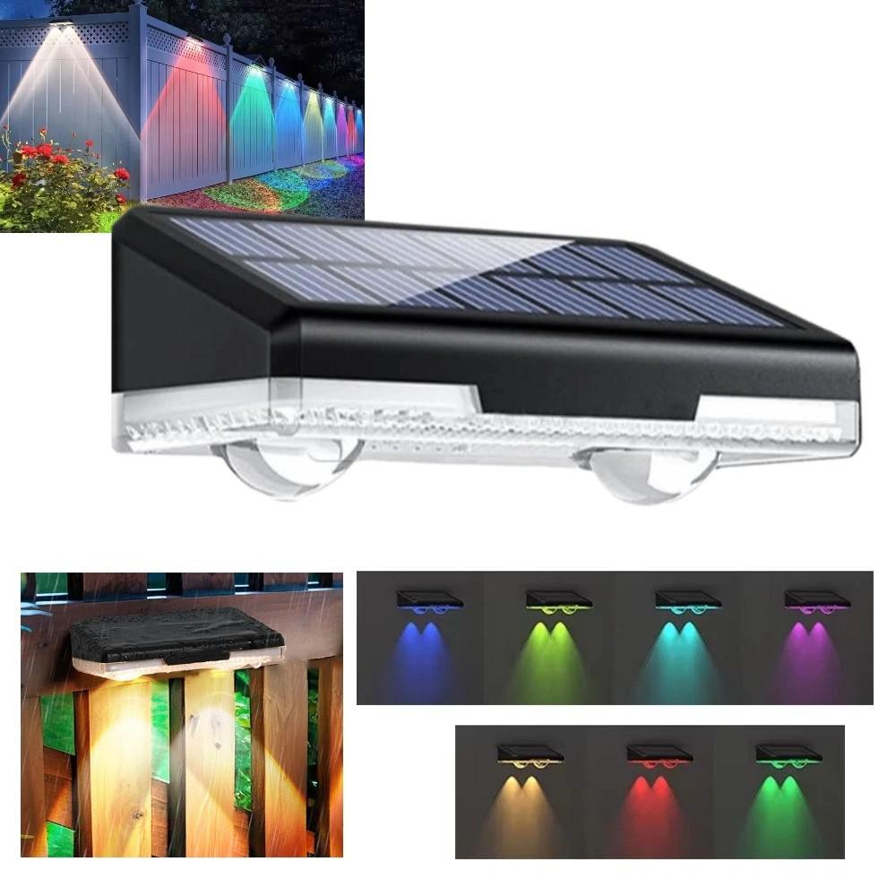 Waterproof Solar Deck Lights LED Light Warm White Solar Fence Lamp Shockproof Sturdy Solar Wall Lights Garden Decor