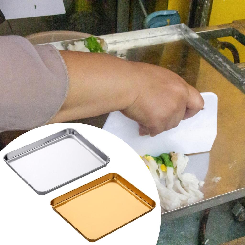 Stainless Steel Oven Tray Baking Sheet, Compact Sturdy Nonstick Pan, Food Serving Pan Flat