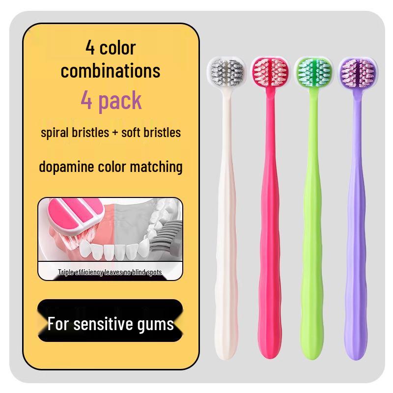 Ultra-Soft Bristle Toothbrush Family Pack for Adults - Large Head, Gentle for Men & Women