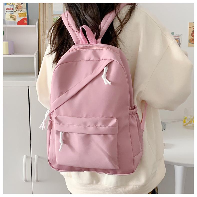 Casual Rucksack mit großer Kapazität und einfarbigem Design - Modischer Doppelrucksack für Studenten und Reisen