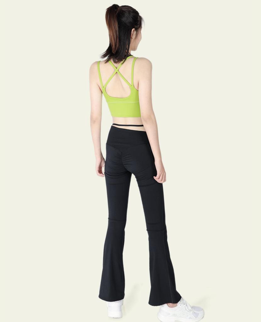 Cream Crossover Back Bouncy Sports Tank – Shockproof, Quick-Dry Yoga Vest