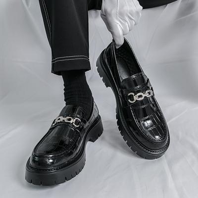 Large Size Men's Shoes British Style Business Leather Shoes Men's Fashion Versatile Platform Small Leather Shoes Foot Loafers