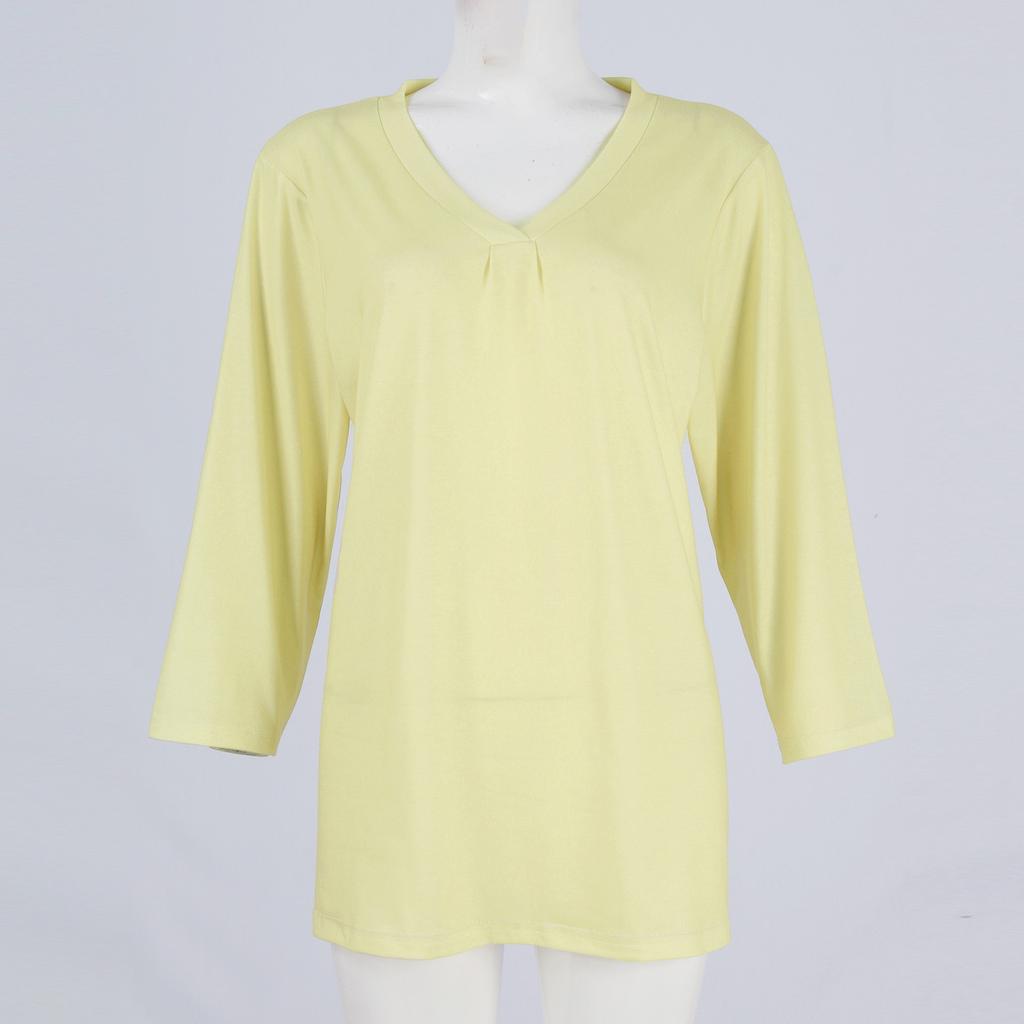 Moteoverdel for kvinner med V-hals og gradienttrykk, trekvart erme