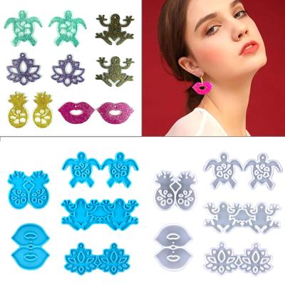 Shiny Glossy Silicone Resin Molds for Frog for Turtle Earrings Mold DIY Keychain Pendant Jewelry Epoxy Resin Crafting Mo