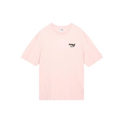 Club Oversize Short Sleeve Tee Cartoon Print Men Tops Pink 533104-36