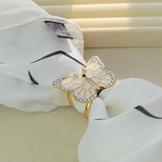 Rhinestone Butterfly Scarf Ring Elegant Scarf Clip Ring X-shape Scarf Holder Ring for Women Silk Scarves Neckerchief Shawls Fashion Accessories