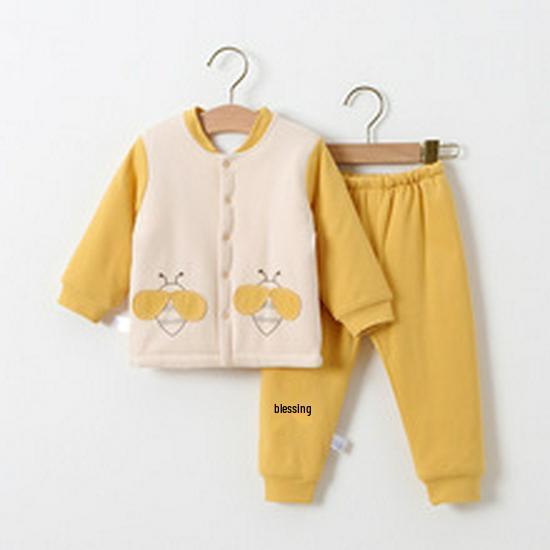 Children's Spring/Summer Cotton Pajamas: Tagless Long Sleeve Set for Boys and Girls