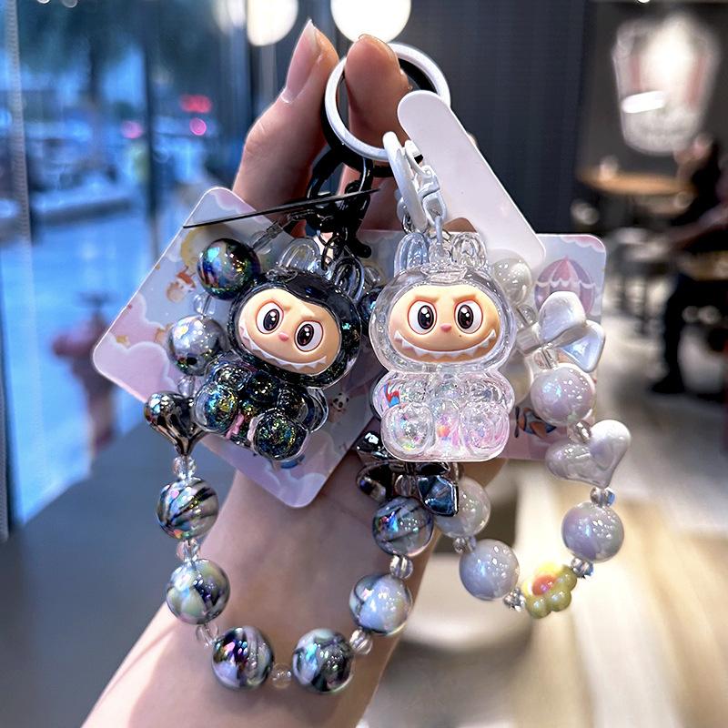 Oil-impregnated Colored  Labubu Bead Cloth, Phone Case, Chain Bead String, Doll, Schoolbag, Sand Bottle, Small Pendant Gift