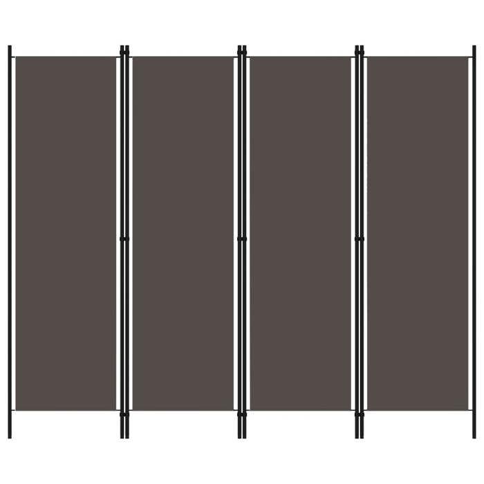 VidaXL Cloison de séparation 4 panneaux Anthracite 200x180 cm