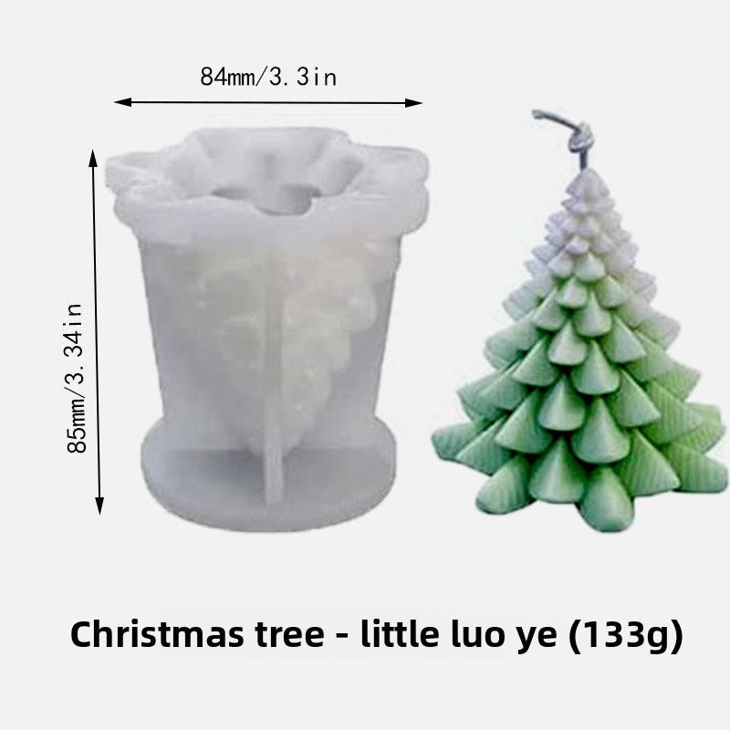 DIY 3D Christmas Tree Silicone Mold Resin Epoxy Small Irregular Pine Needle Tree Craft Candle Making Kit Holiday Decor