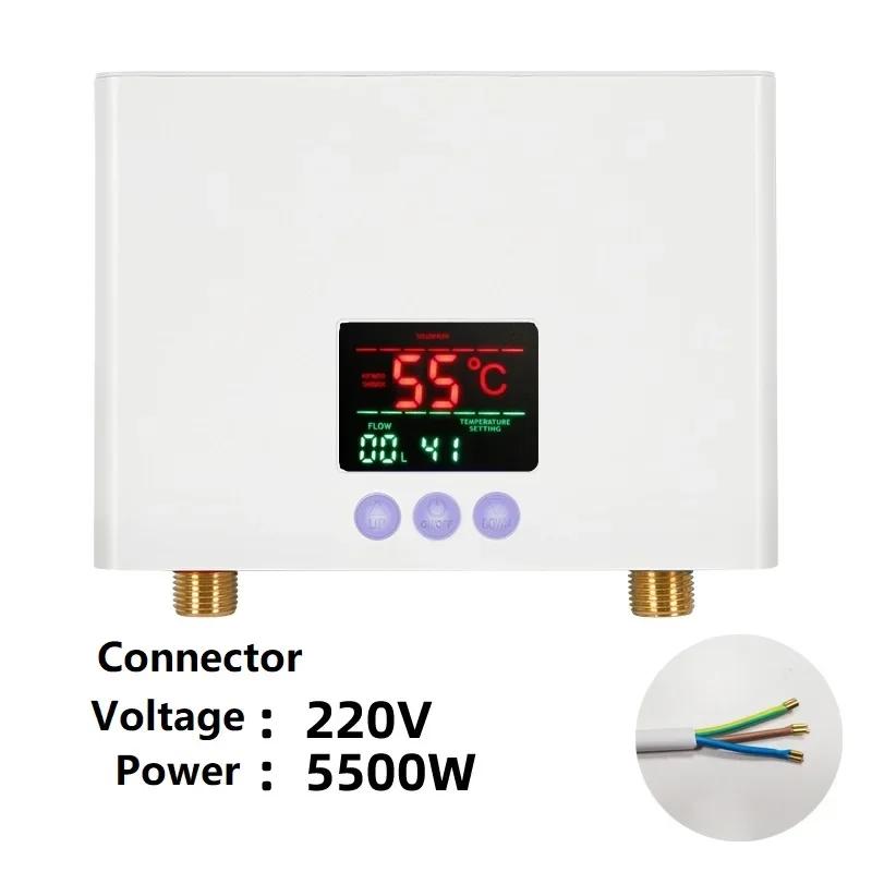 

Wall Mounted 3000W 220V Instant Electric Water Heater Tankless Fast Heating for Bathroom Shower Kitchen Sink