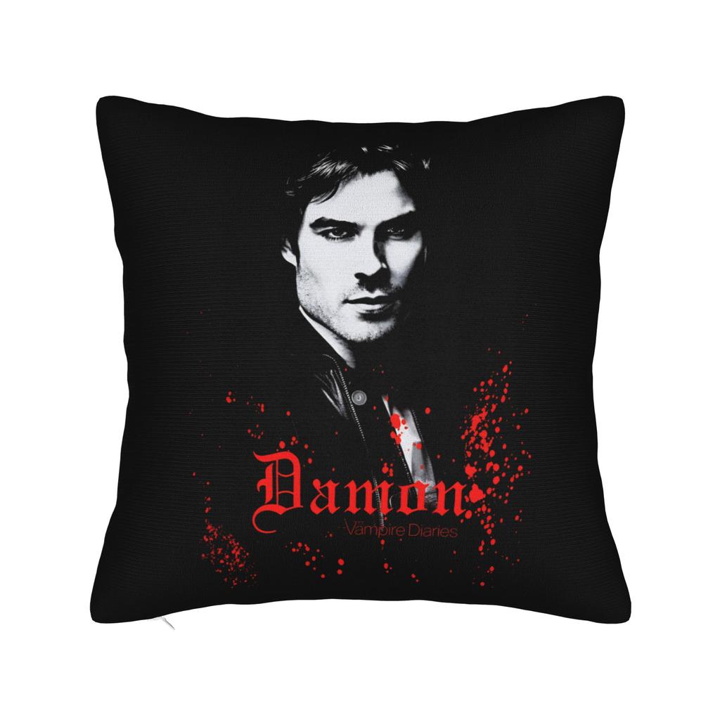 Damon Salvatore Pillowcase Polyester Cushion Cover Gift The Vampire Diaries Pillow Case Cover Home Square 45X45Cm