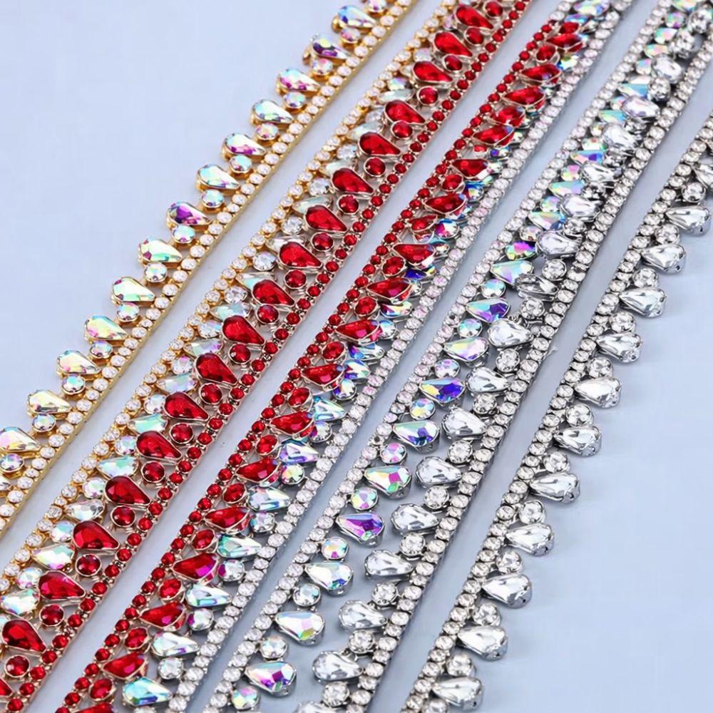 Multi-color Crystal Diamond Strips DIY Diamond Chain  Dress Skirt Clothing Accessories