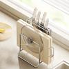 Stainless Steel Knife Rack and Cutting Board Holder Integrated Kitchen Storage Rack for Pot Covers, Knives and Chopping Boards