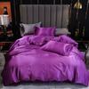 Satin Faux Silk Duvet Cover Set European and American Solid Skin-Friendly Quilt Cover Sleeping Naked Cozy Bedclothes No Sheets