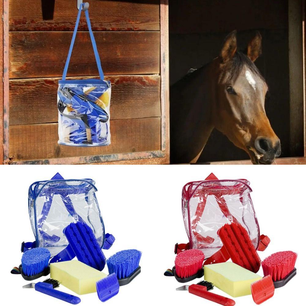 

Набор кистей Blue Horse, прочный инструмент для чистки лошадей, 6 шт./компл., инструмент для конного массажа