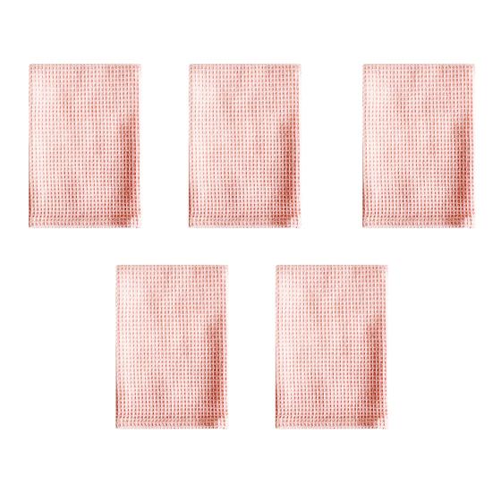 5Pcs Dishwashing Towels Pure Color Water Absorption Cotton Kitchen Clothes Stain Removing Dishcloths Kitchen Rags