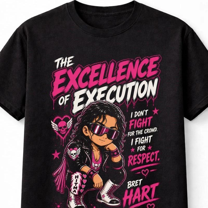 Bret Hart Excellence of Execution Wrestling Legend Unisex TShirt S