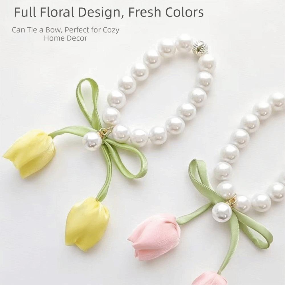 Pearl Chain Tulip Curtain Straps Magnetic Curtain Buckle Fashion Window Ties  Wedding Room