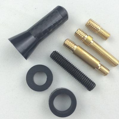 Antena corta de aluminio para coche, tornillo de fibra de carbono de 3,5 cm, antena corta y rechoncha de mástil