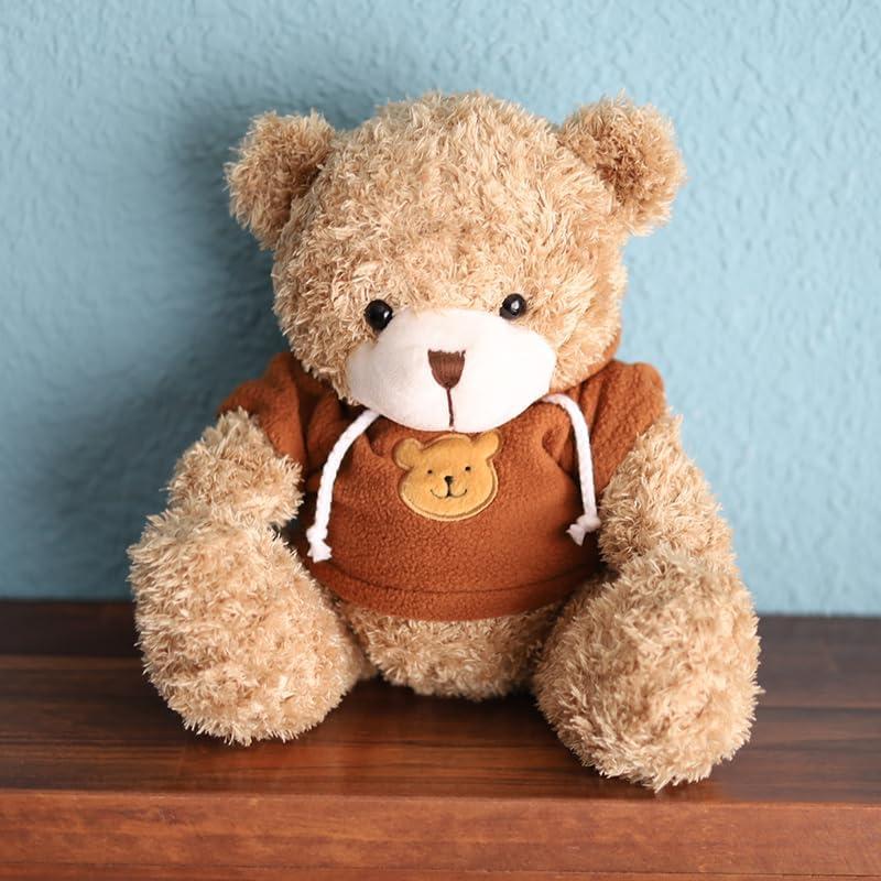 Plüschbär flauschiger Hoodie beige Kleidung Kinder Geburtstagsgeschenk