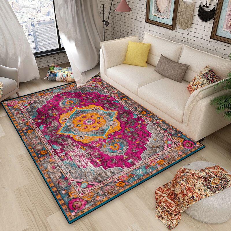 Persian Retro Carpet Living Room Bohemian Decoration Soft Large Area Rugs 160x230 Bedroom Petal Pattern Non-slip Washable Mats