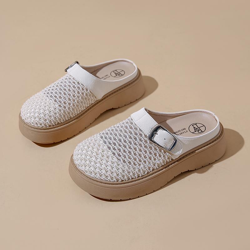 CRLAYDK Classic Womens Casual Slippers Mesh Hollow Out House Shoes Comfort Slip On Walking Mules Outdoor Backless Loafers