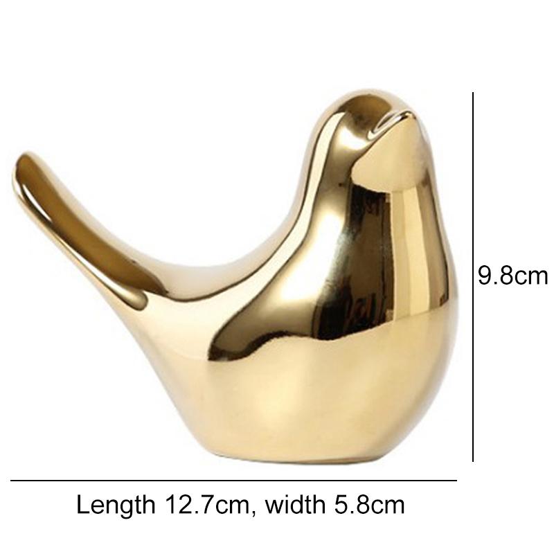 Gold Ceramic Bird Figurines Modern Living Room Hom Desktop Statue Office Study Room Desktop Decor Home Accessories